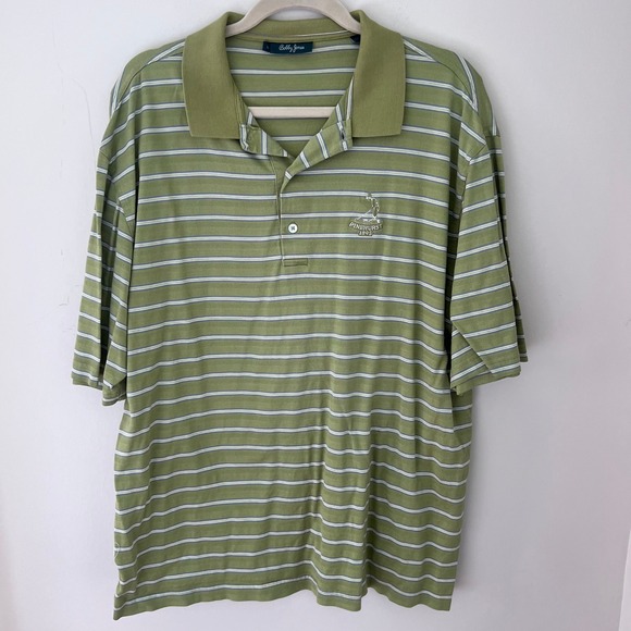 Bobby Jones Golf Polo Shirt Pinehurst 1895 Striped‎ Cotton Mens Large - Picture 1 of 7
